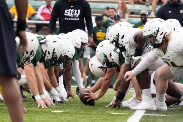 Lions football plays a scrimmage match during Super Lion Saturday. (Hammond, La. - Strawberry Stadium, Saturday, April 5, 2025)