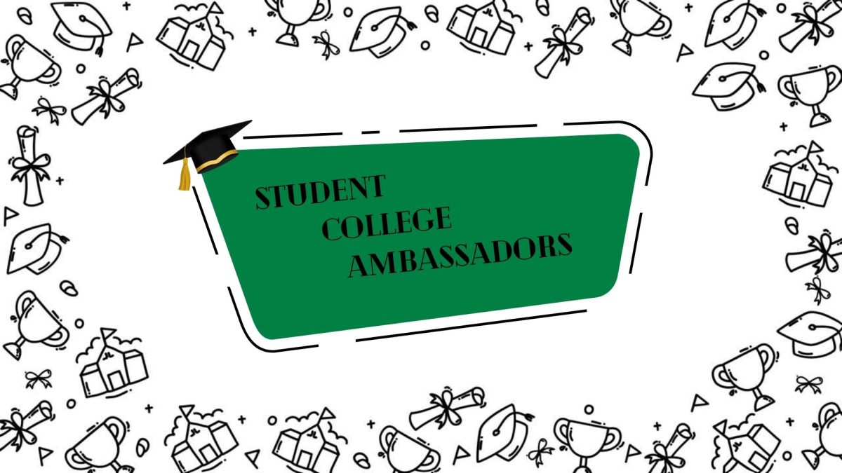 A green banner with the words "Student College Ambassadors."