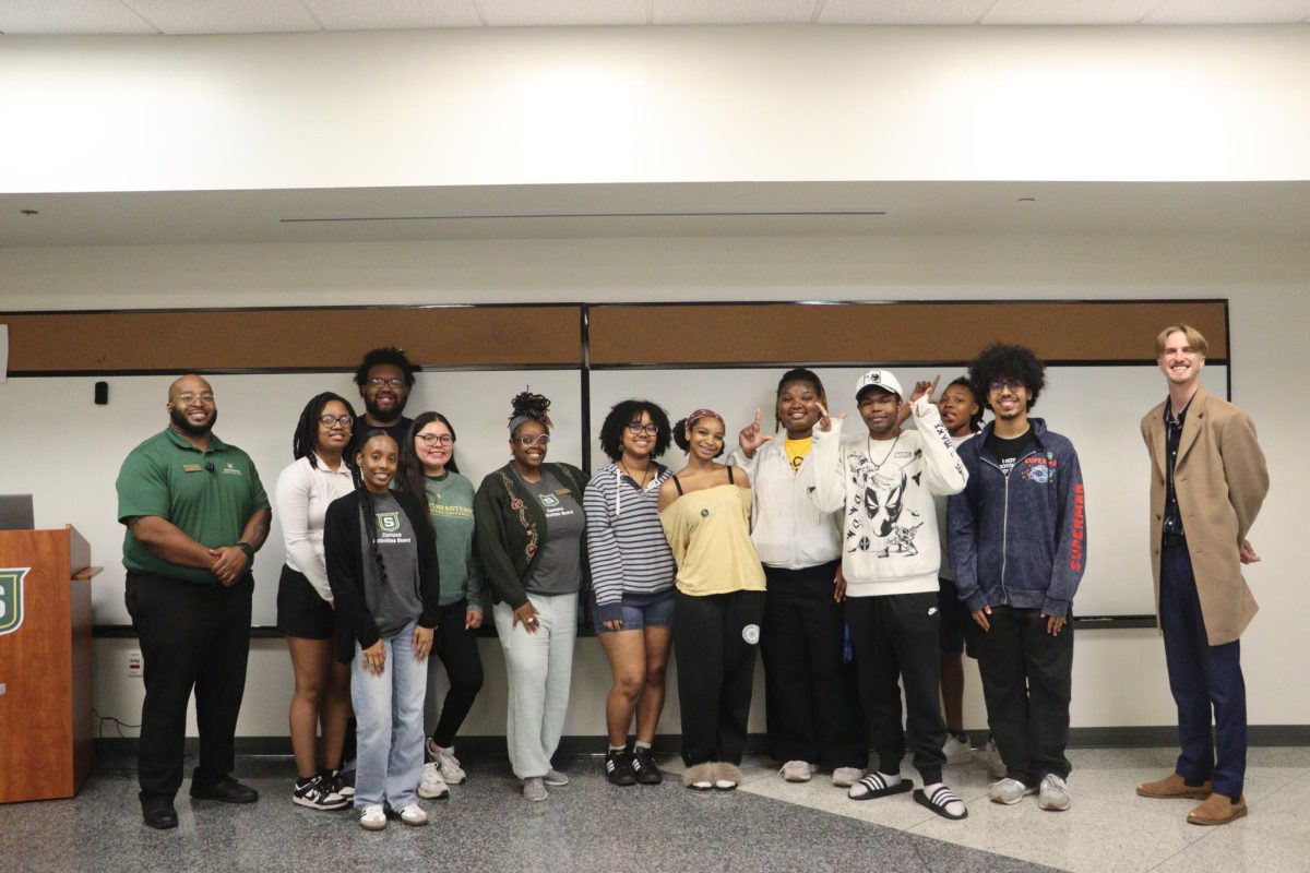 a group of people posed at an event