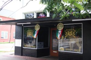 Outside of local bar in the morning